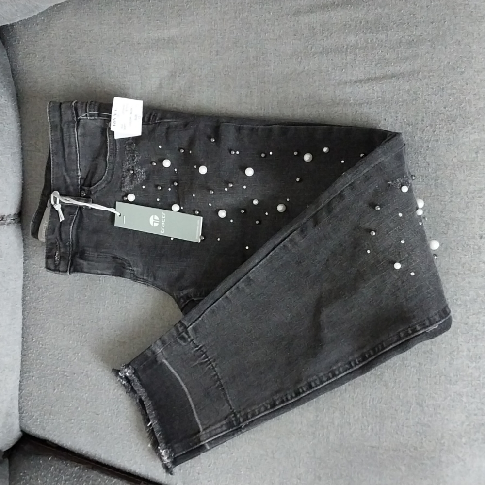 Pearl embellished jean